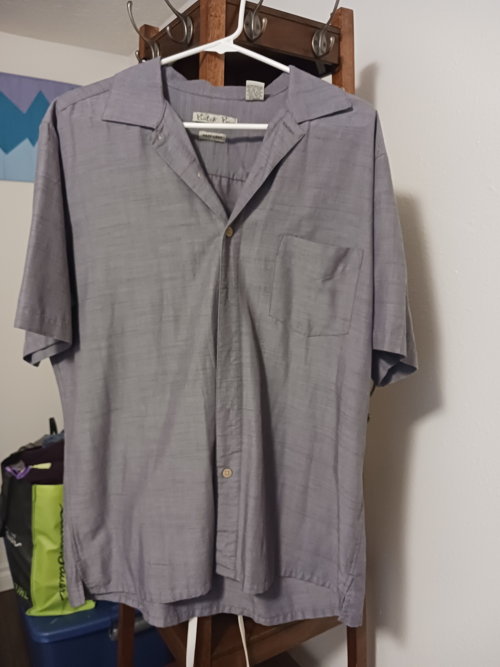 Men's Short-Sleeve Casual Button-Down Shirt Gray - Batik Bay